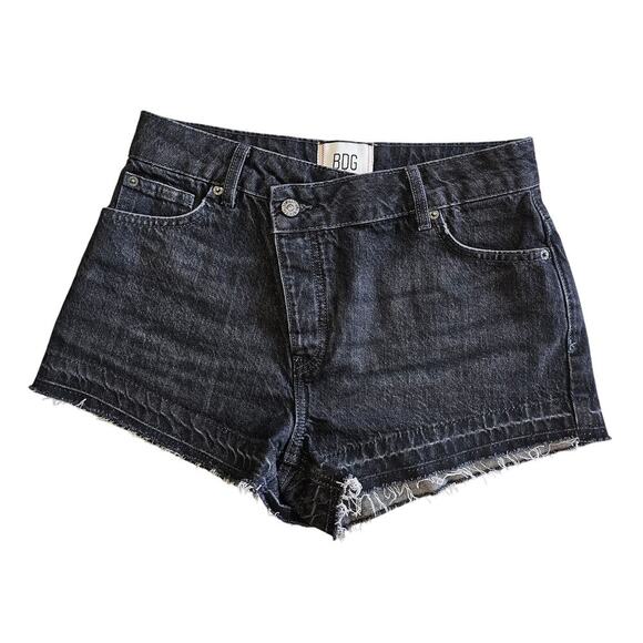 BDG Urban Outfitters Asymmetrical A-Line Cutoff Denim Short Black Size 27 - Picture 6 of 10